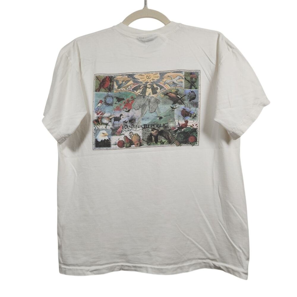 Vintage Banana Republic Pocket Shirt Art Nature Double Sided 90s Small Skate